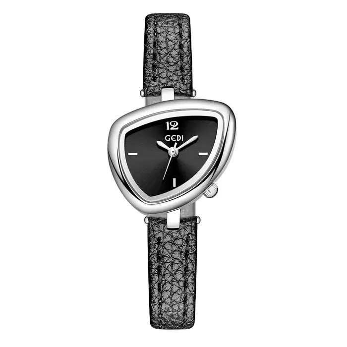GEDI montre Vintage en cuir léger luxe Simple Unique cadran irrégulier dames montres élégant Quartz 