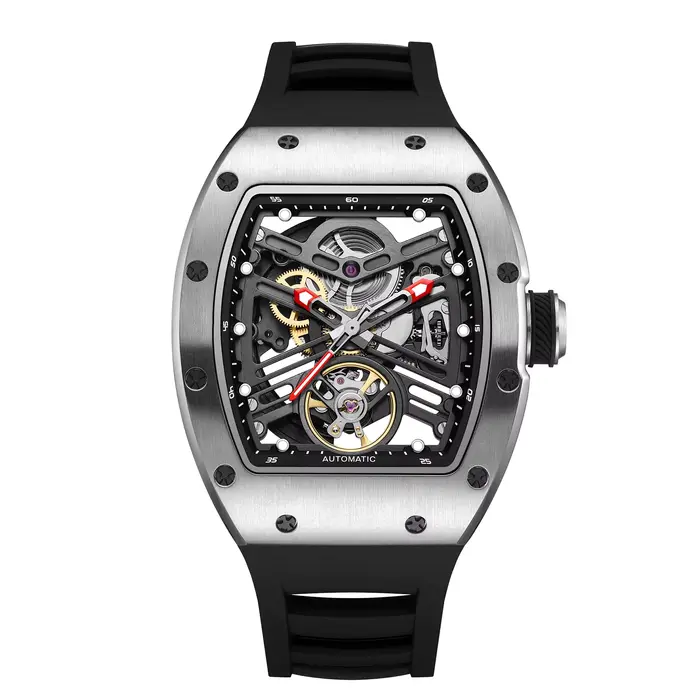 Nouvelle montre Daniel Gorman automatique haute qualité acier inoxydable silicone pour hommes occasions spéciales