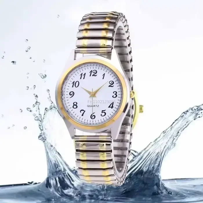 Montre élégante Moonbiffy en acier inoxydable avec mouvement quartz pour homme et femme, bracelet en cuir, adapté aux occasions spéciales et quotidiennes