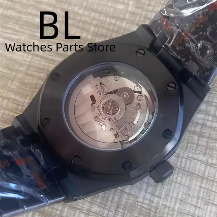 BLIGER 41mm NH70 montre cadran évidé saphir cristal avec vert lumineux