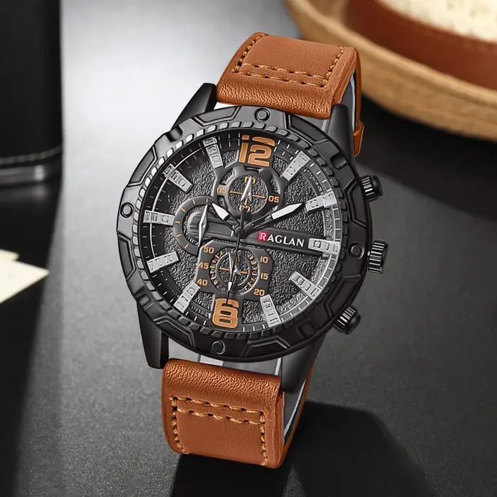 Montre-bracelet en cuir pour homme, marque supérieure, mode, horloge, cadeau