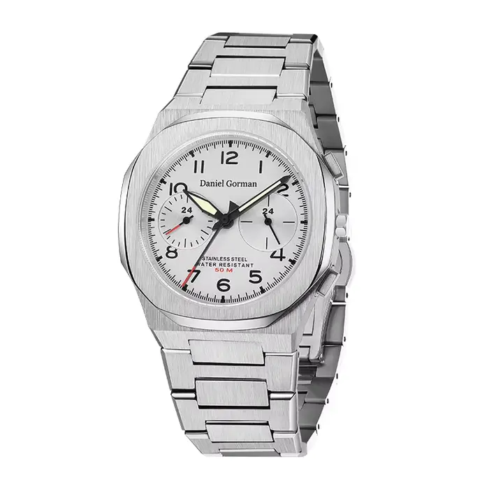 Montre Daniel Gorman élégante et multifonctionnelle résistante à l'eau pour homme avec affichage analogique-digital et date automatique