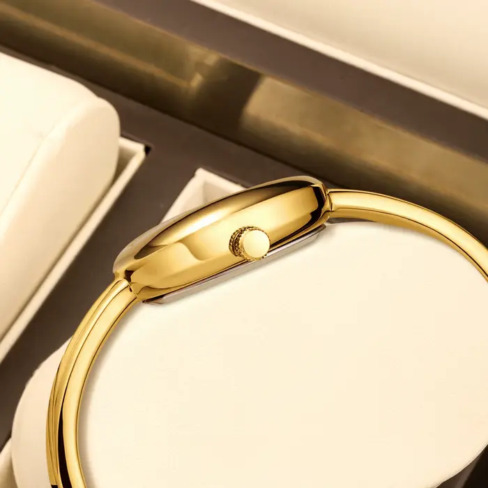 Montre à quartz résistante à l'eau pour femmes : montre-bracelet minimaliste à cadran ovale (cadeau)