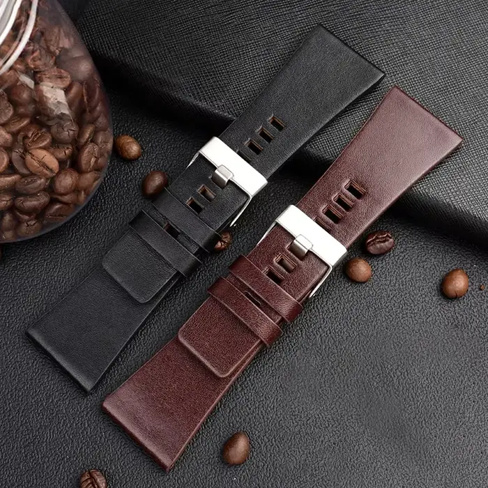 Grand Bracelet de montre en cuir pour hommes