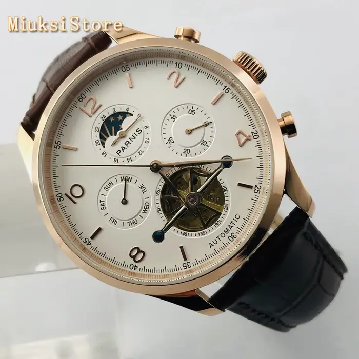 Parhéritage-Montre mécanique automatique étanche pour homme