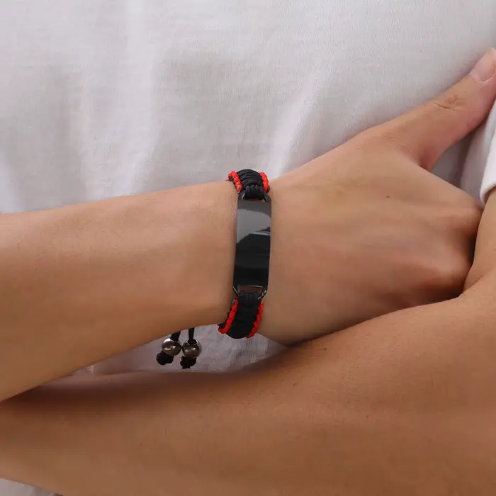 Bracelet tressé en Nylon à graver gratuitement pour hommes et garçons