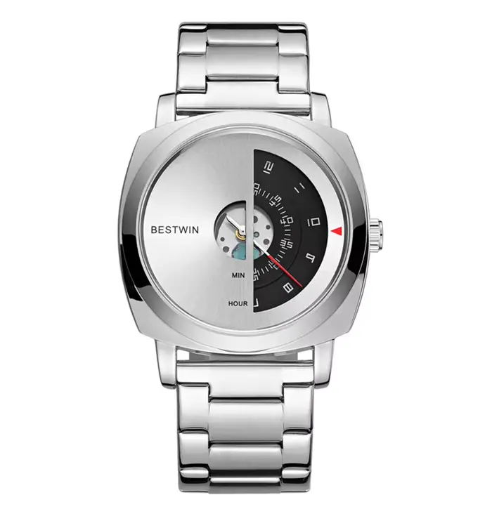 UTHAI-Montre à quartz étanche pour homme, pointeur personnalisé, bracelet en acier allié, mode loisi