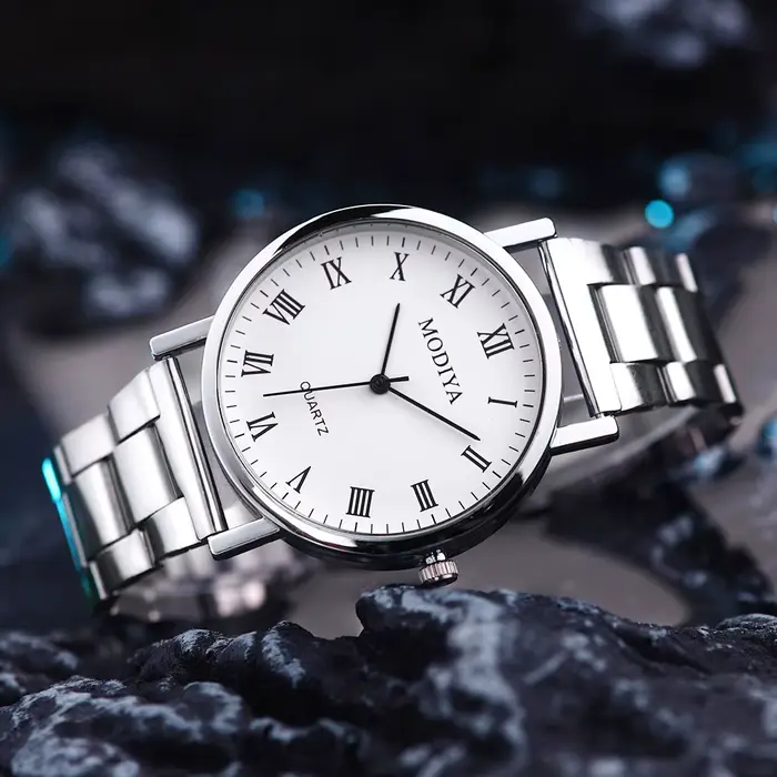Montre décontractée yolako en alliage avec mouvement à quartz pour hommes, bracelet fermoir pliant, design fashion, résistance à l'eau limitée, pour diverses occasions et styles