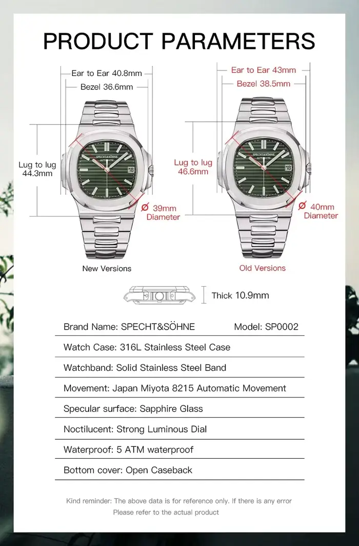 Montre de luxe Specht & Sohne automatique à remontage automatique résistante à l'eau pour homme occassions spéciales et tenues casual