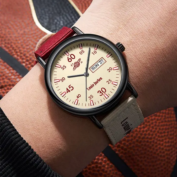LOUIE JUELEN Montre personnalisée vintage américaine pour hommes