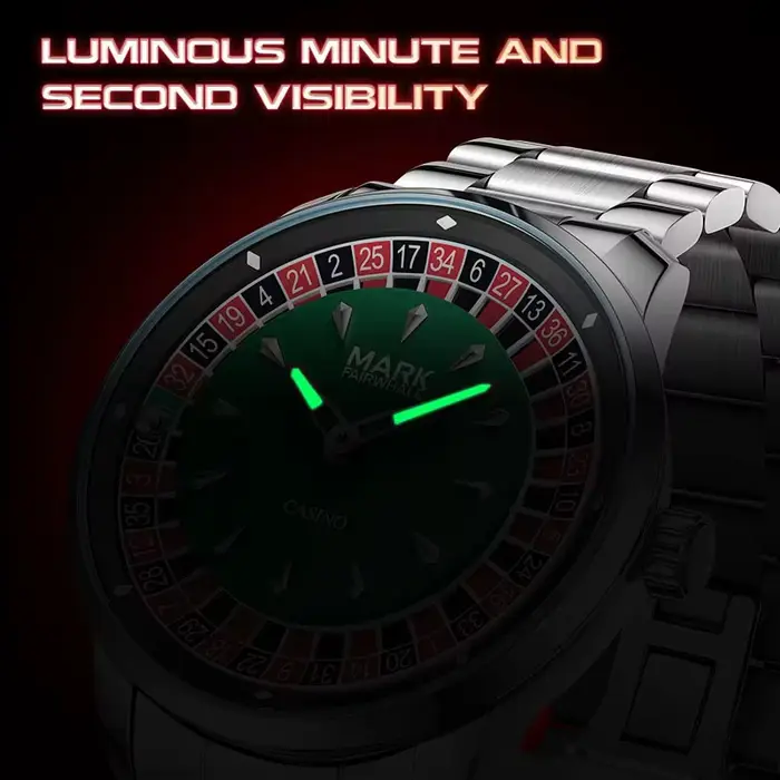 Mark Fairwhale 2025 nouvelle marque supérieure hommes montre à Quartz chiffres arabes cadran rotatif Roulette