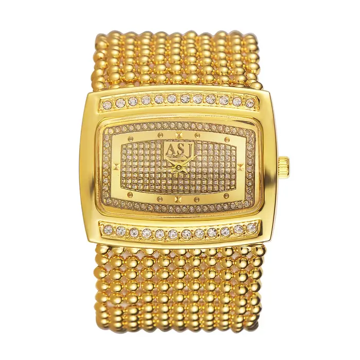 Montre de luxe en or et diamant pour femmes, grand cadran, étanche, marque originale, robe à Quartz 