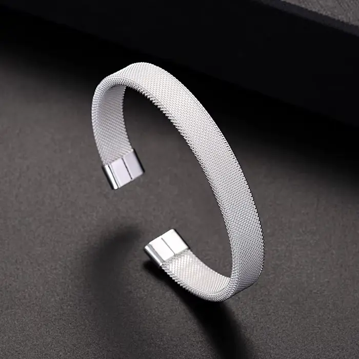 Bracelet fin en argent regardé 925 pour hommes et femmes
