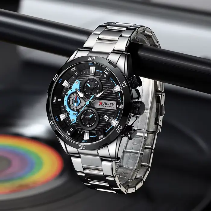 CURREN – montre-bracelet en acier inoxydable pour homme