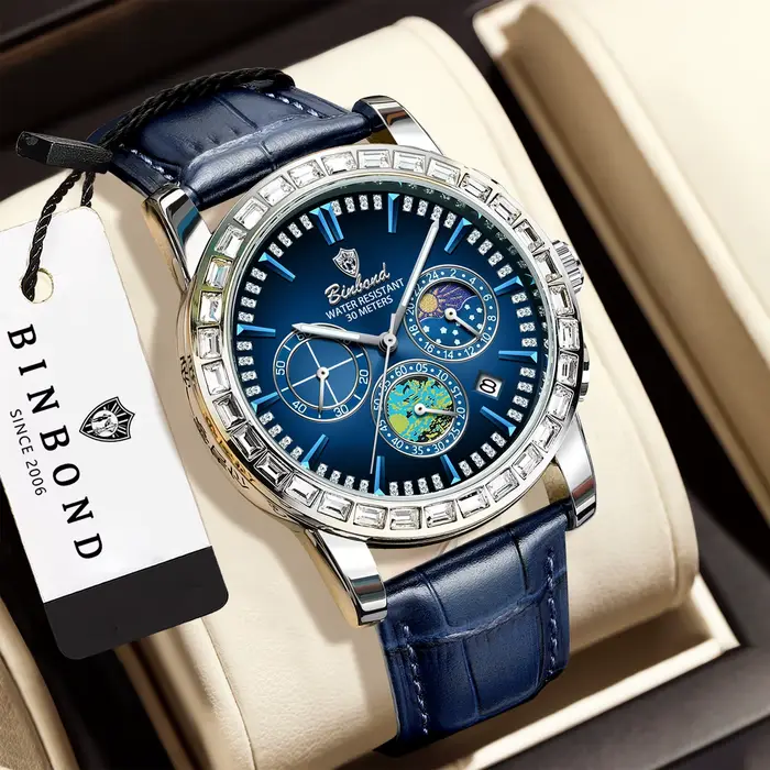 Montres à quartz chronographe BINBOND pour hommes