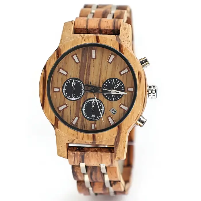 Montre en bois massif naturel | Montre en bois faite à la main