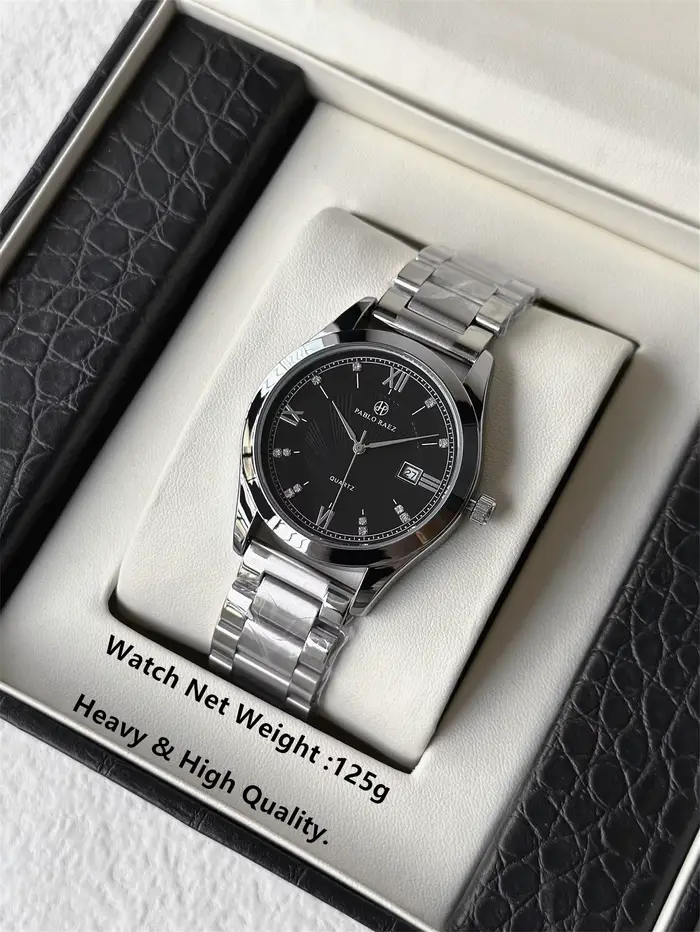PABLO RAEZ vraies Photos marque de luxe montres pour hommes étanche lumineux Date montre en acier inoxydable mode Quartz homme montre-bracelet