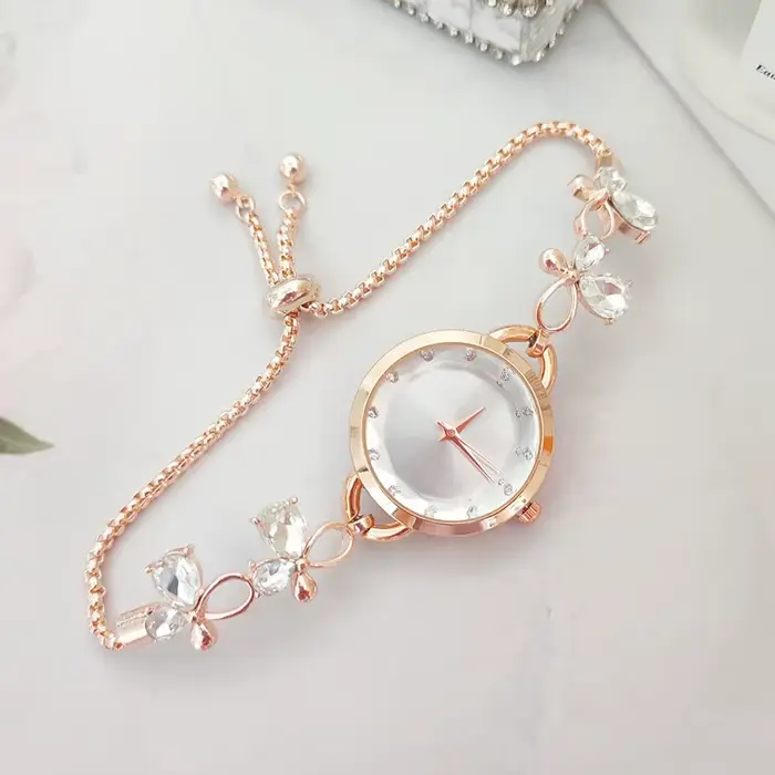 Montre réglable pour femmes, petit cadran exquis, boucle rétractable, montre-bracelet, usage quotidi