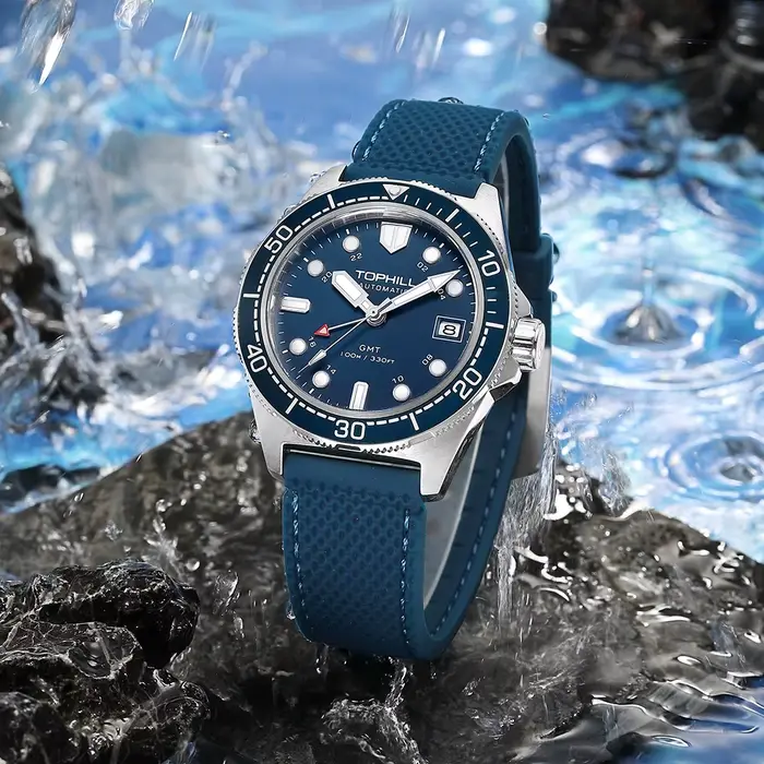 Montre automatique Tophill TD011G avec lunette en céramique résistante à l'eau 100m pour hommes styles sportifs et élégants ocassions diverses
