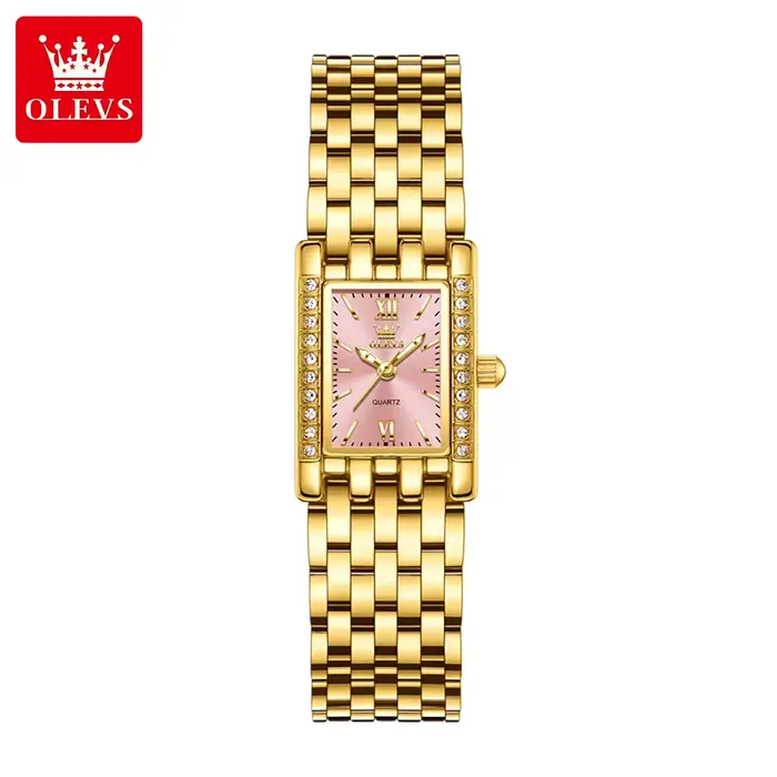 OLEVS femmes montres de luxe doré en acier inoxydable femme montre étanche classique mode montres à 