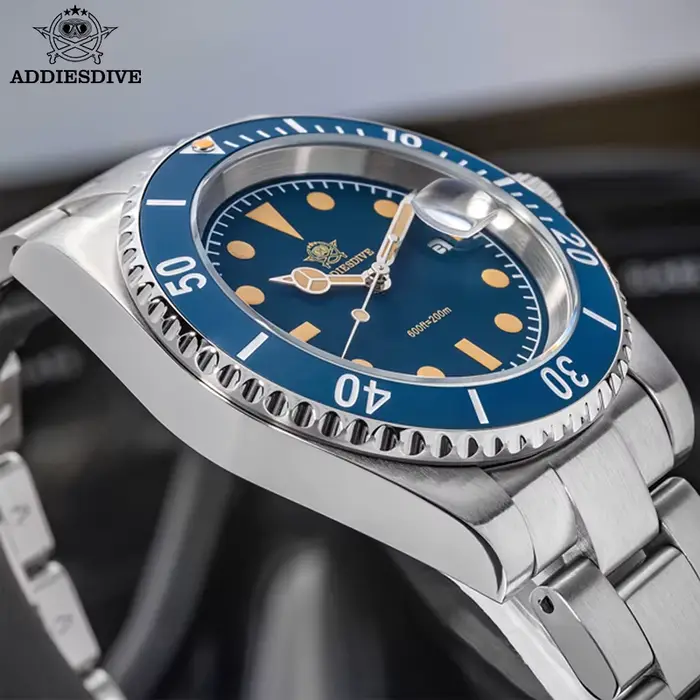 ADDIESDIVE montres pour hommes Date 200M étanche en acier inoxydable 316L C3