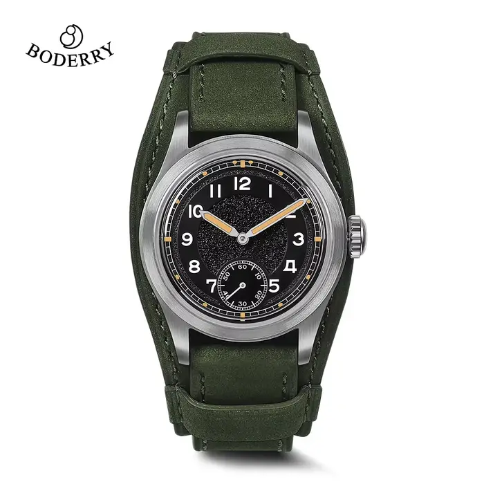 Montre de terrain vintage Boderry HOU H1 - Montre-bracelet mécanique automatique - Cadeau d'annivers