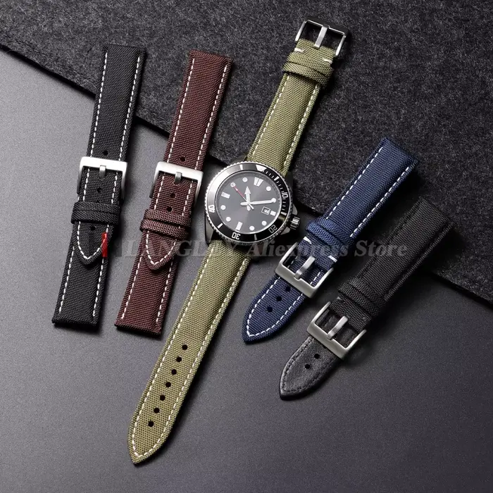 Bracelet de montre en Nylon véritable voile pour Omega
