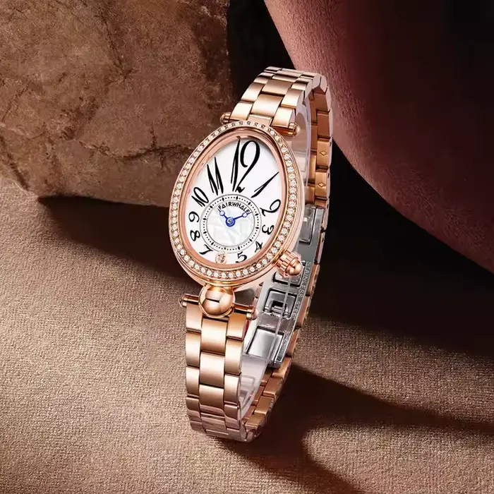 Montre à quartz élégante pour femmes Mark Fairwhale 3610, mode, étanche, bracelet en acier inoxydable, montres de luxe pour femme, reloj mujer