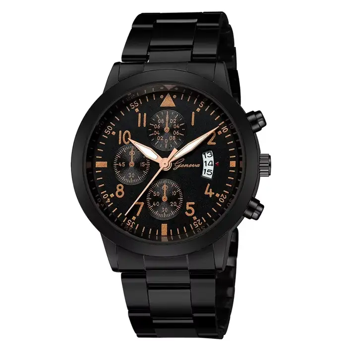 Genève-Montre à quartz en acier inoxydable pour homme