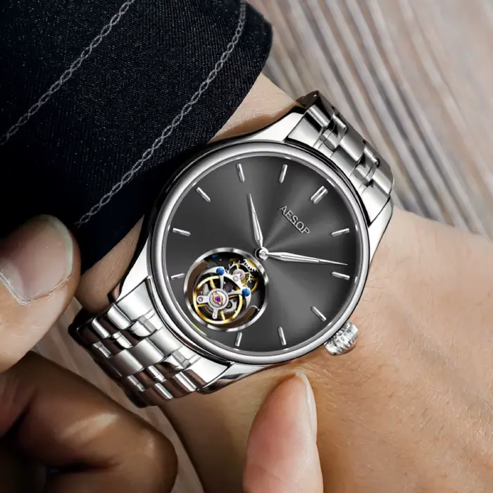 AESOP montre Tourbillon volant pour hommes squelette