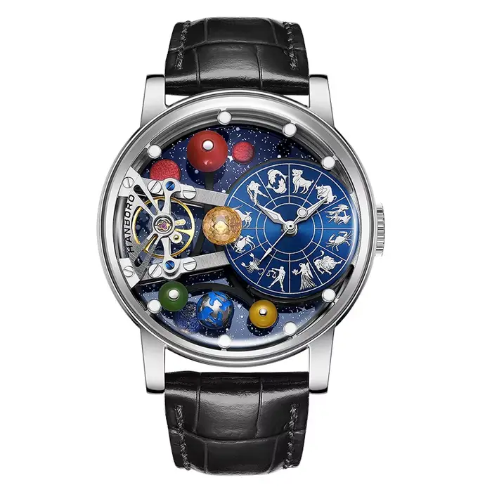 Montre automatique Hanboro édition limitée avec cadran des 12 constellations pour homme occasions spéciales élégantes