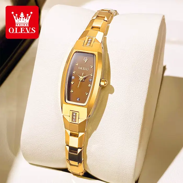 OLEVS 5501 femmes montre mode tungstène acier marque de luxe montre étanche élégant or Rose diamant 