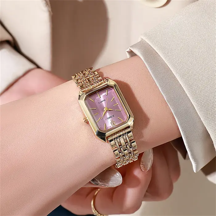 Montre à Quartz en Acier Inoxydable pour Femme