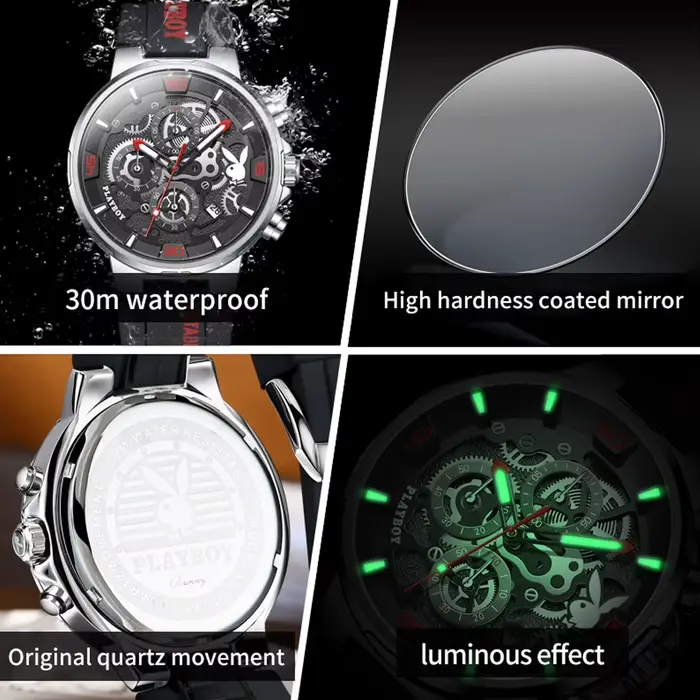 PLAYBOY 3063 Montres à quartz originales pour hommes