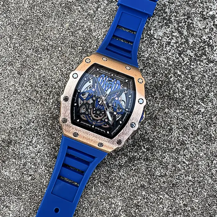 BAOGELA Richard montre mécanique automatique pour hommes montre-bracelet montres de luxe avec livraison gratuite bracelet en caoutchouc Reloj Hombre Rose