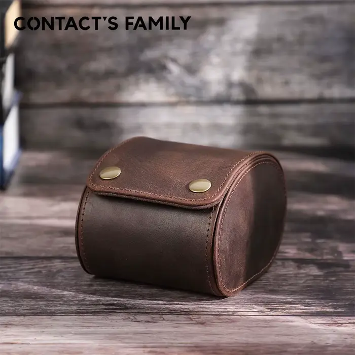 Boîte de présentation de montre de luxe en cuir de cheval