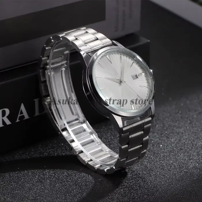 Bracelet de montre en acier inoxydable argenté