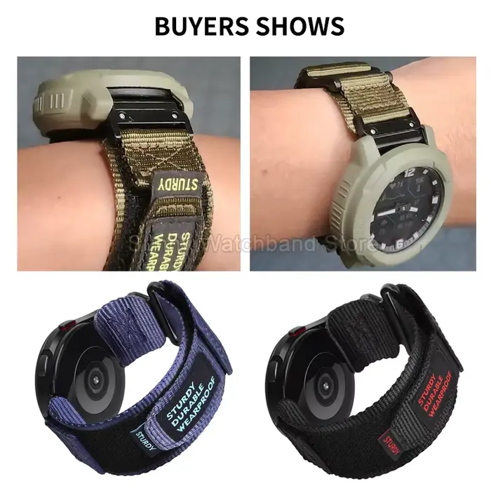 Bracelet de montre en nylon de qualité supérieure avec fermeture Velcro