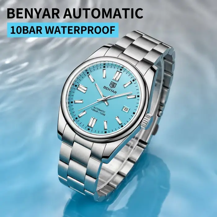BENYAR nouvelle montre automatique de luxe 10Bar étanche en acier inoxydable hommes montres mécaniques sport