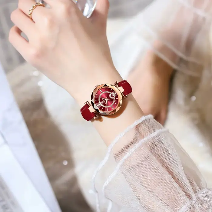 POEDAGAR montre de luxe pour femmes de haute qualité étanche Date en cuir dames montres robe Quartz décontracté