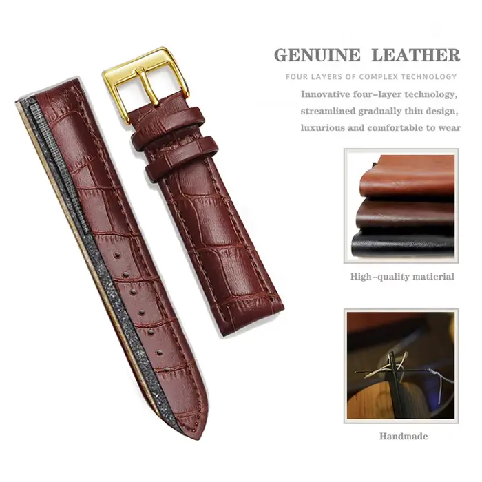 Bracelets de montre en cuir véritable de qualité supérieure