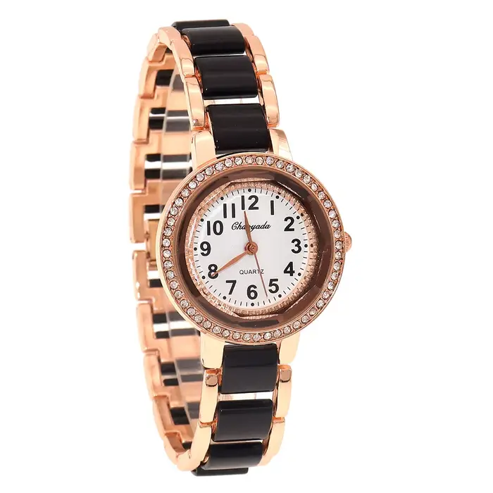 Montre-bracelet à quartz en or rose pour femme élégante style fashion et casual cadeau de haute qualité pour occasions spéciales