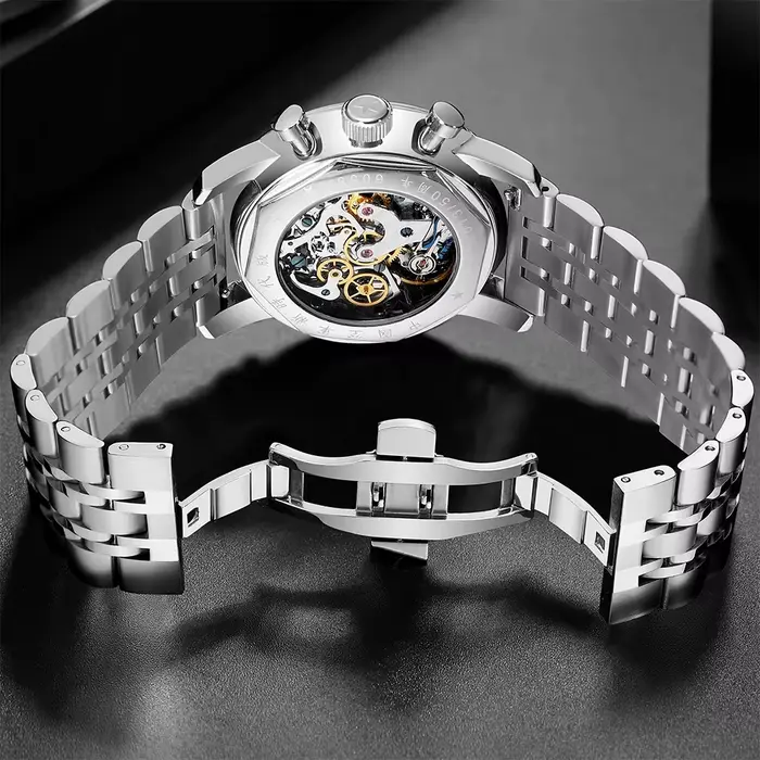 Montre SEAKOSS Chronographe 1963 Mécanique Manuelle Acier Inoxydable Pour Homme Occasions Spéciales Résistante à l'Eau