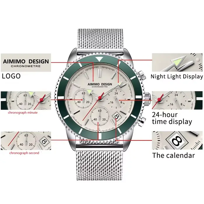 Montres pour hommes, analogiques, à quartz, chronographe, étanches, montres-bracelets pour hommes, m