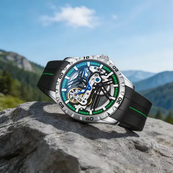 Montre mécanique squelette originale AILANG pour motard