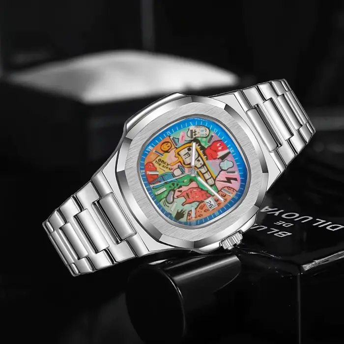 Montre-bracelet pour homme de haute qualité peinte à la main