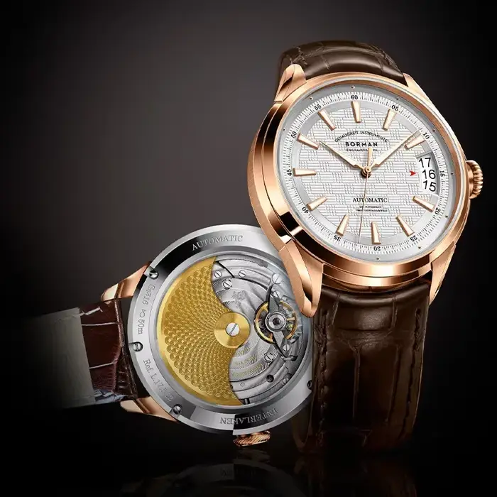 BORMAN hommes montre automatique de luxe 42.5mm montre-bracelet mécanique 50M étanche saphir miroir grille cadran lumineux Date fenêtres