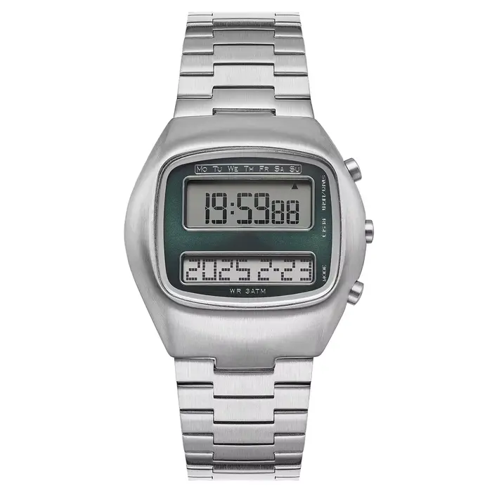 Montre numérique rétro à double affichage pour homme avec rétroéclairage, affichage de l'année, du m