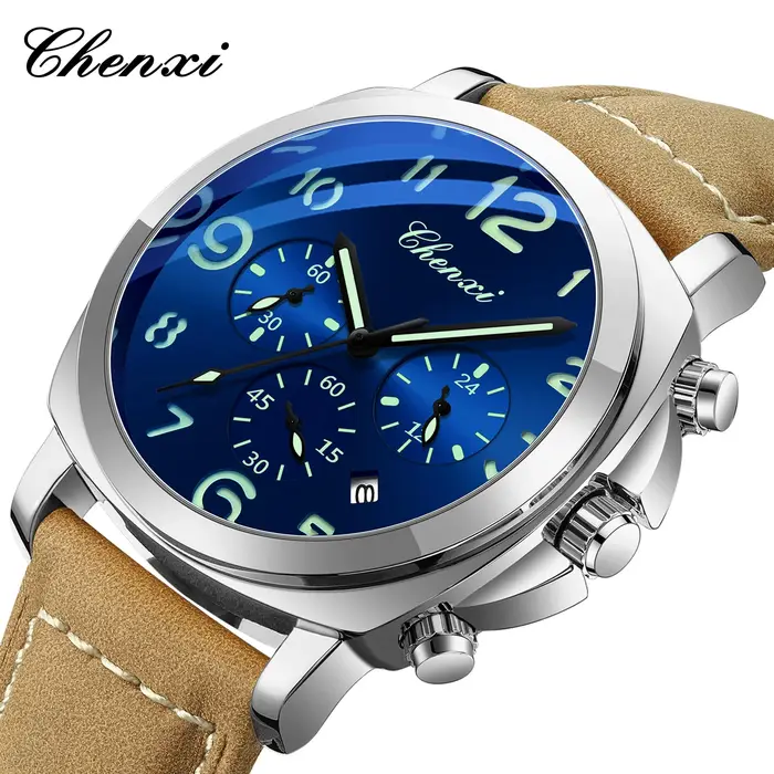 CHENXI 2025 Nouvelle Montre Homme de Luxe en Cuir Tendance Décontractée