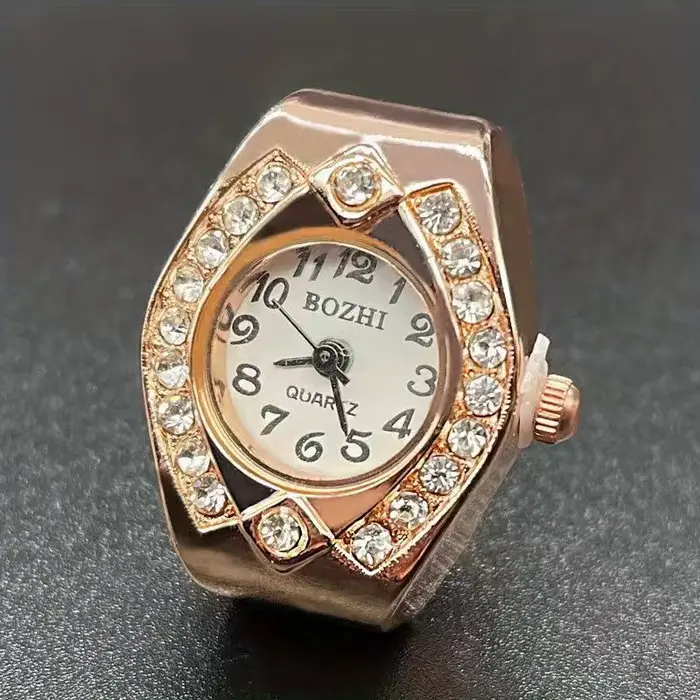 Montre à anneau quartz diamant pour hommes et femmes trois yeux élégante à offrir pour occasions spéciales